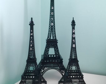 Neu * 6 &quot;, 10&quot; Metall Eiffelturm 2023 Jahr Topper Personalisierter Eiffelturm Blumen Herzstück Turmdekoration Paris Brautparty