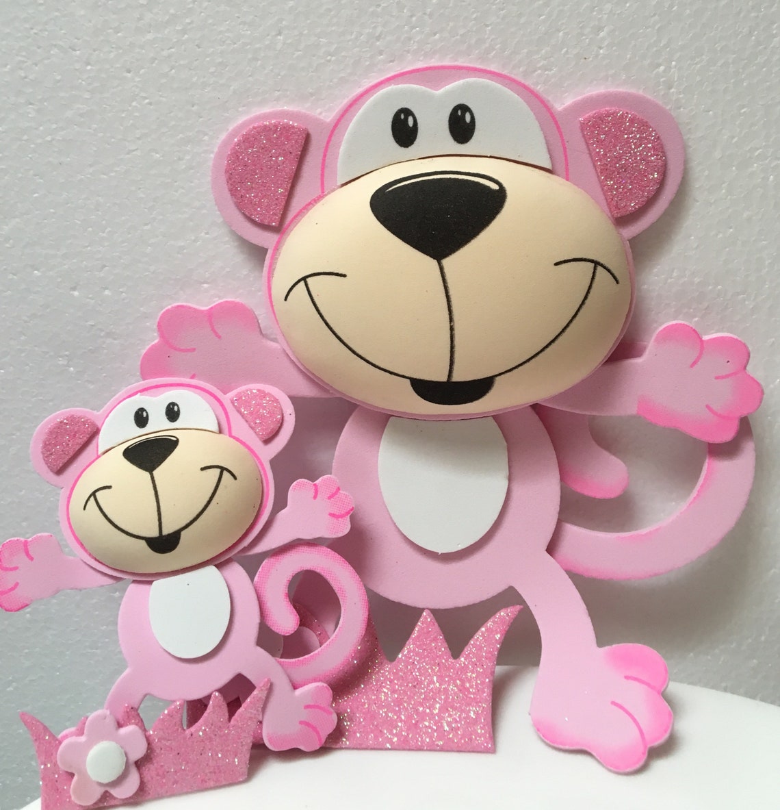 Blue or Pink Monkey Foam Decorations Animals Foam Decorations Etsy