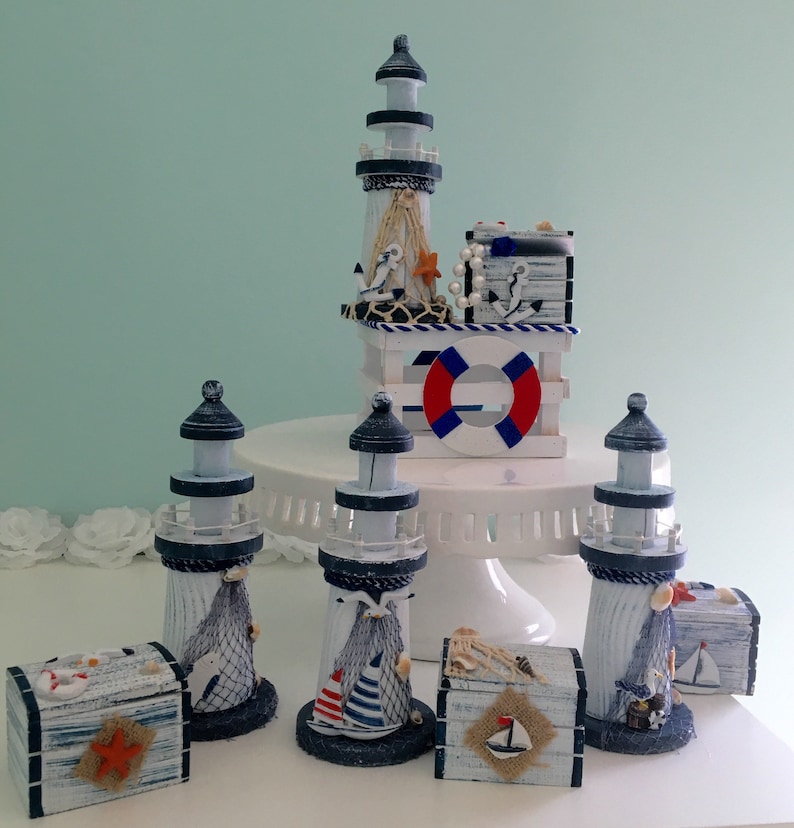 Adorable Lighthouse Nautical Theme Baby Shower Centerpiece Etsy