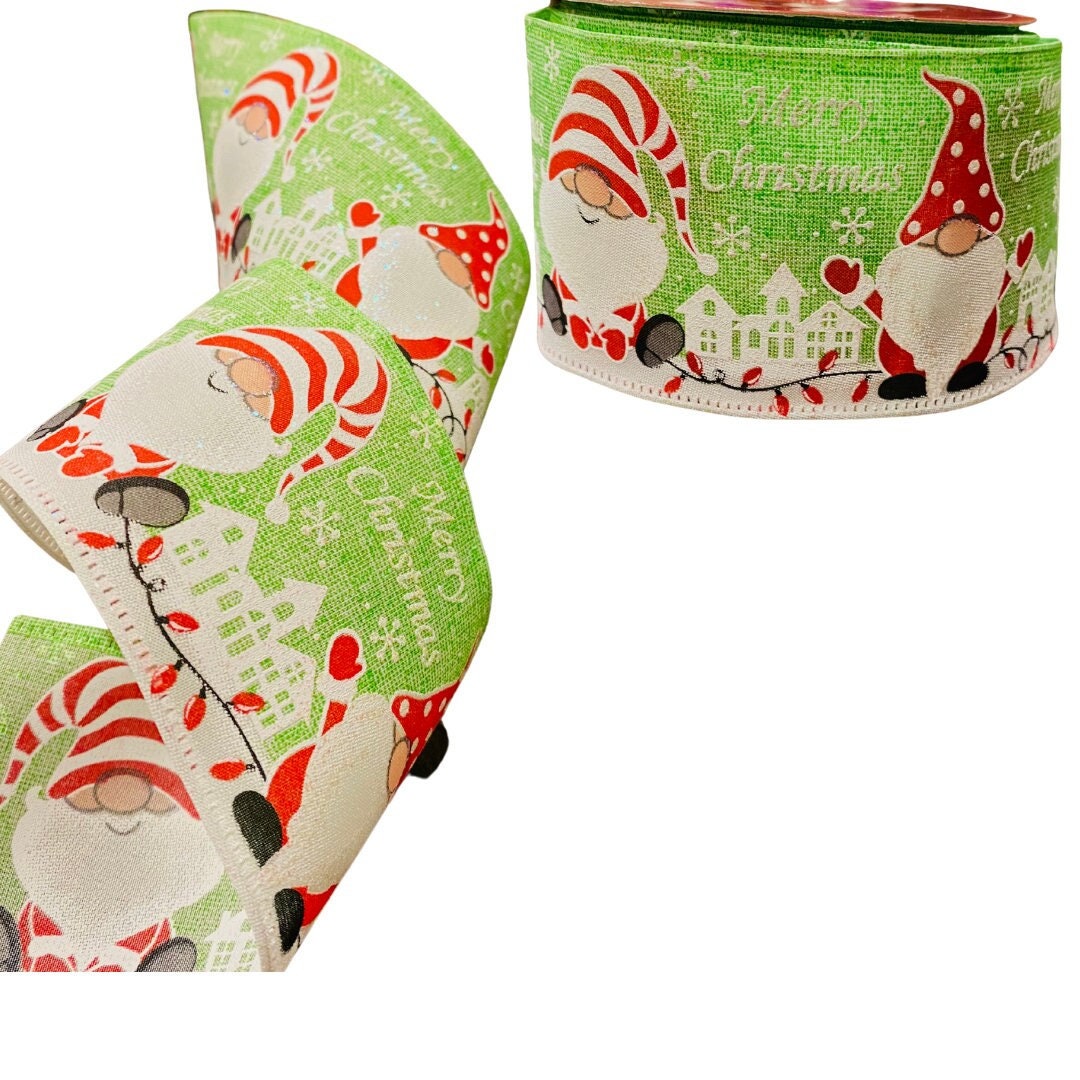 2.5 Gnome w/ Bees Ribbon on White - 10yds – The Wreath Shop