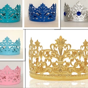 SALE* Gold Crown Cake Topper, royal blue crown, baby blue crown, white crown, pink crown, turquoise crown, silver crown, small crown