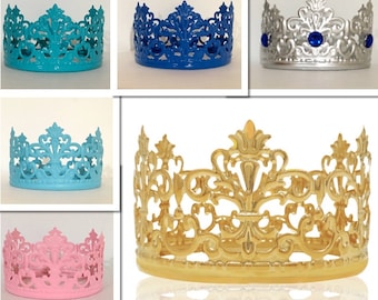 SALE* Gold Crown Cake Topper, royal blue crown, baby blue crown, white crown, pink crown, turquoise crown, silver crown, small crown