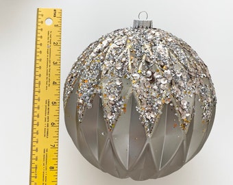 Oversize Ornament, 8" diameter ornament, Shatterproof Handmade Christmas decor, Christmas tree ornament, Unique ornament