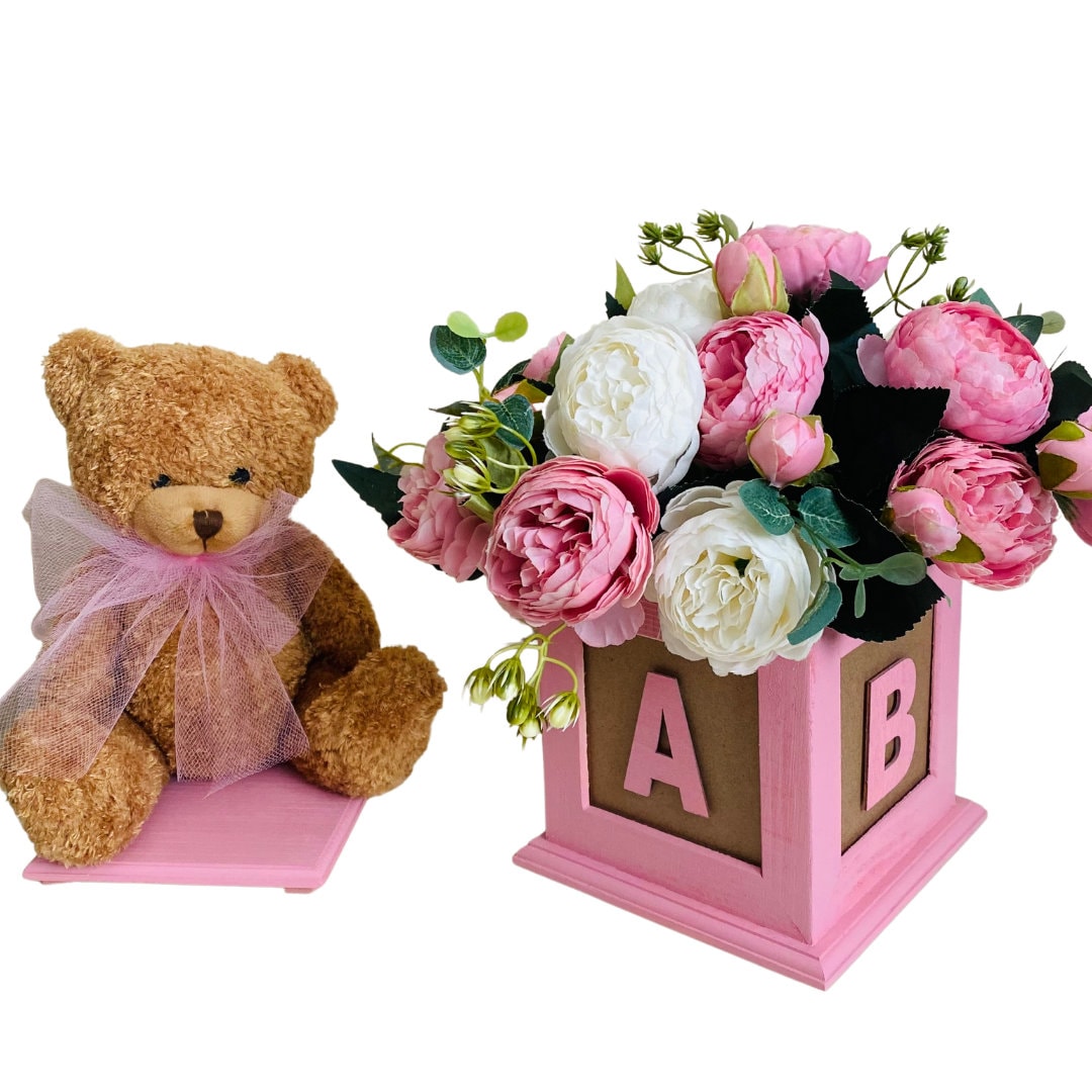 ABC Block Centerpiece, Photoframe Home Decor, Baptism, Christening ABC