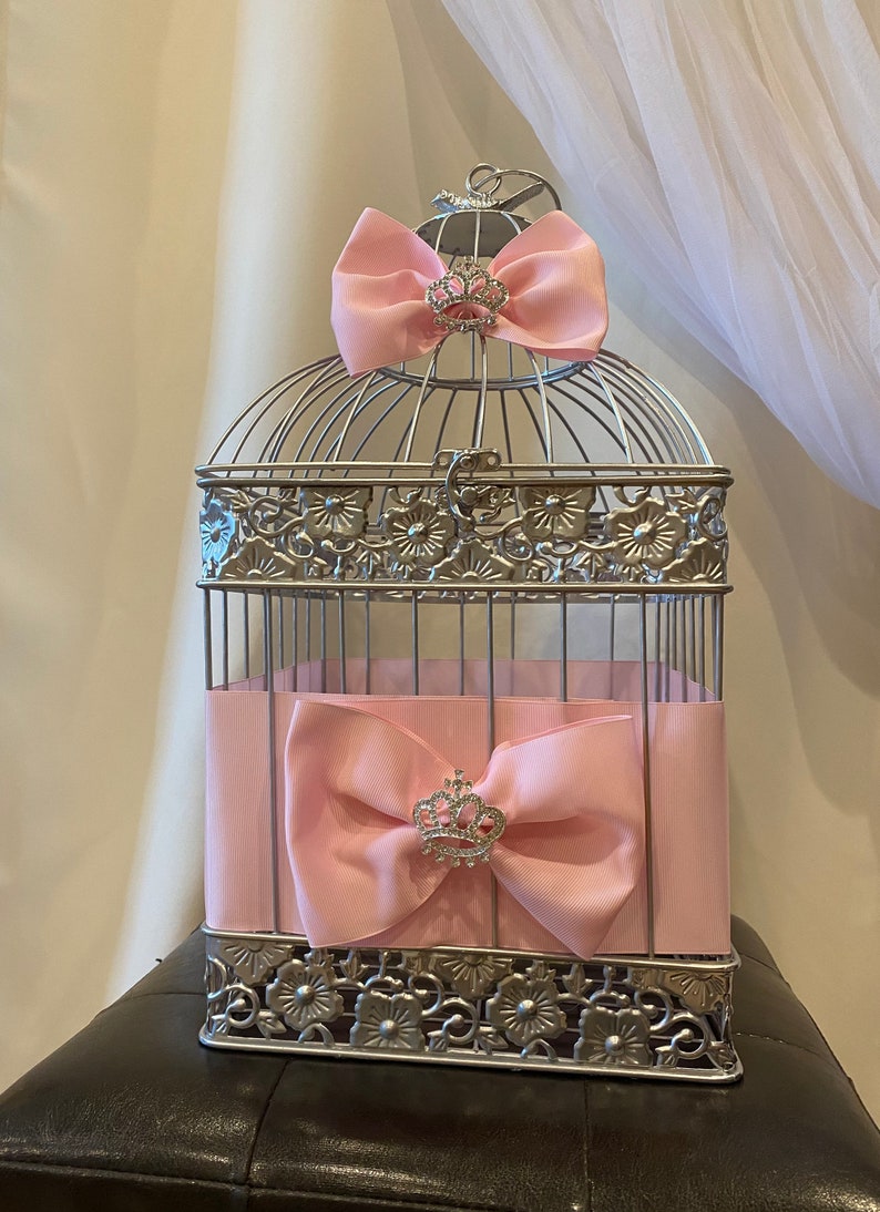 Bird Cage Card Holder, Money Box or Flower Centerpiece, 3 different sizes and any other colors are available image 7