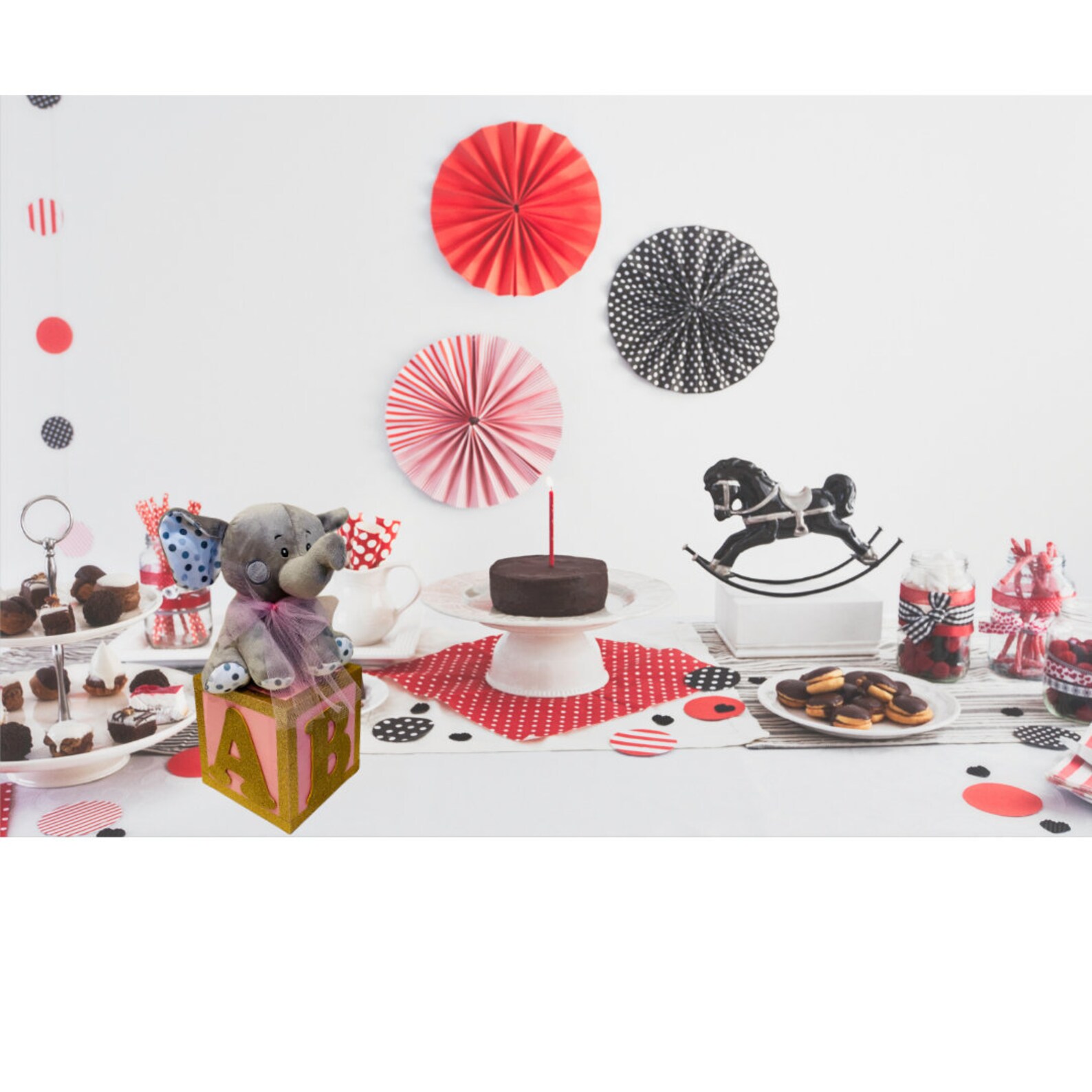 Wooden ABC Block Centerpiece With an Elephant or Bear Home Etsy