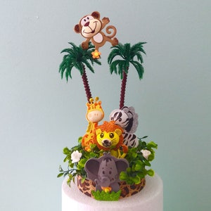 Safari Themed Cake Topper, Foam Animals, Decorations for a baby shower or birthday