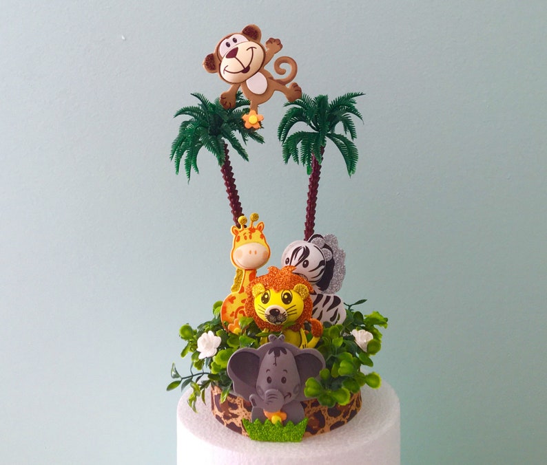 Safari Themed Cake Topper, Foam Animals, Decorations for a baby shower or birthday 