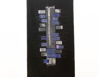 Encoded Blue Denim Tapestry Table Runner Wall Hanging Wall Art