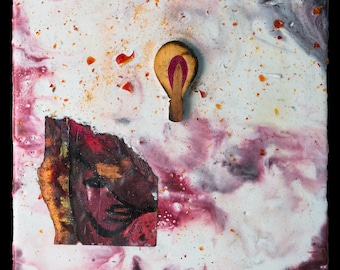 Encaustic Painting - Encaustic Art - Assemblage Art - Mixed Media - Collage