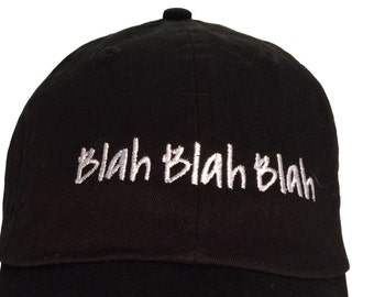 Blah Blah Blah (Polo Style Ball Black with White Stitching)
