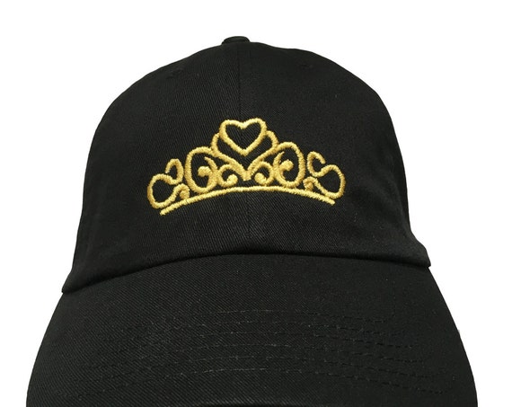 Queen or Princess Crown (Polo Style Ball Black with Gold Stitching)