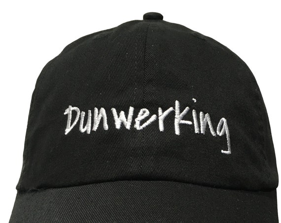 Dunwerking - Polo Style Ball Cap (Black with White Stitching)