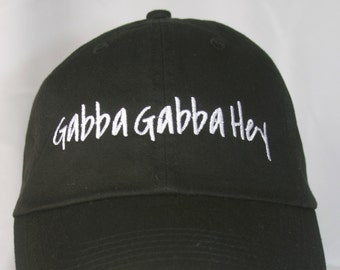 Gabba Gabba Hey - Polo Style Ball Cap (Black with White Stitching)