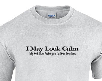 I May Look Calm... (T-Shirt - Available in Ash Gray or White)