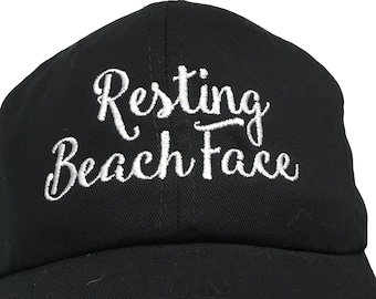 Resting Beach Face (Polo Style Ball Cap - Various Colors with White Stitching)