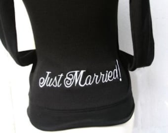 Just Married Embroidered Thermal Hoodie