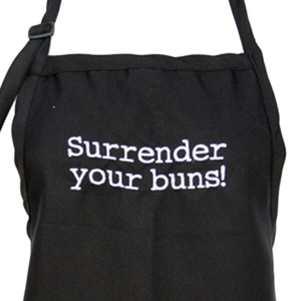 Surrender your buns! (Embroidered Adult Apron in Various Colors)