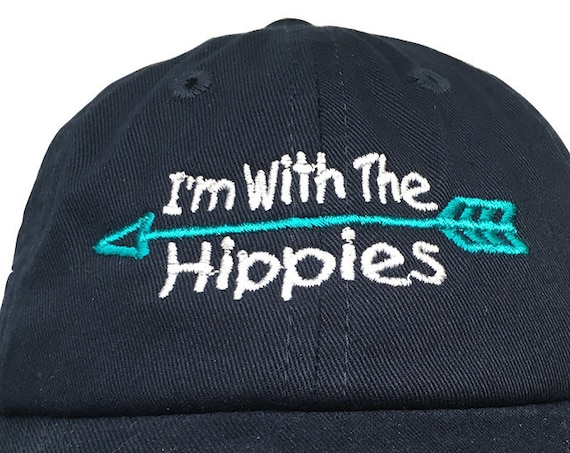 I'm With the Hippies (and Arrow) (Polo Style INFANT Ball Cap in various colors)