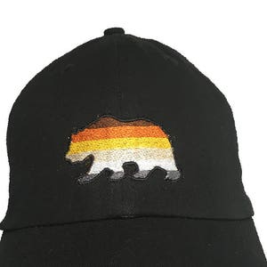 Bear Pride Bear (Polo Style Ball Black with (Bear Flag Colors Stitching)