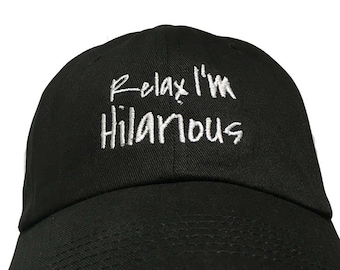 Relajarse soy divertida - estilo Polo gorra (negro con pespuntes blancos)