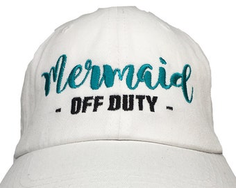 Mermaid - Off Duty (Polo Style Ball Cap - Various Colors with White Stitching)