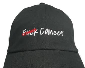 Adults Only - F%ck Cancer - Polo Style Ball Cap (Black or Pink with White Stitching)