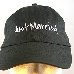 Just Married - Ball Cap (Black with White Stitching)