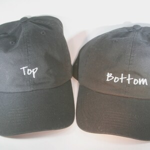 Pair of Hats Top & Bottom Polo Style Ball Cap Black with image 1