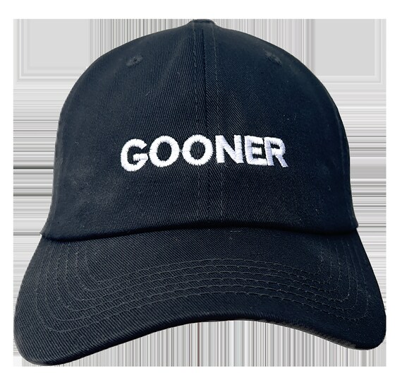 Gooner - Polo Style Ball Cap (Black with White Stitching)