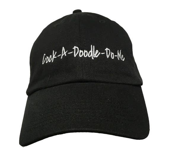 Cock-A-Doodle-Do-Me (Polo Style Ball Cap - Black with White Stitching