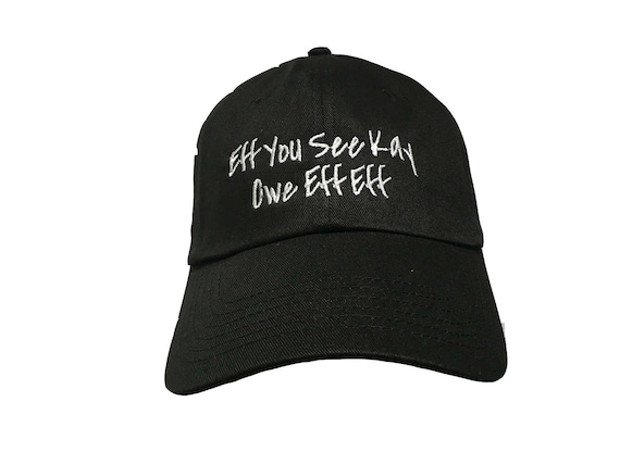 Eff You See Kay Owe Eff Eff - Polo Style Ball Cap (Black with White Stitching)
