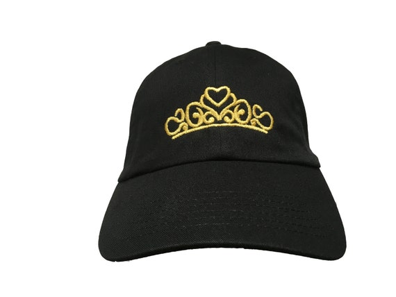 Queen or Princess Crown (Polo Style Ball Black with Gold Stitching)