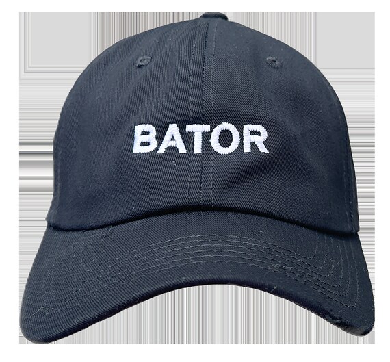 BATOR - Polo Style Ball Cap (Black with White Stitching)