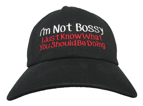 I'm Not Bossy... Just know what... - Polo Style Ball Cap (Black with White & Red Stitching)