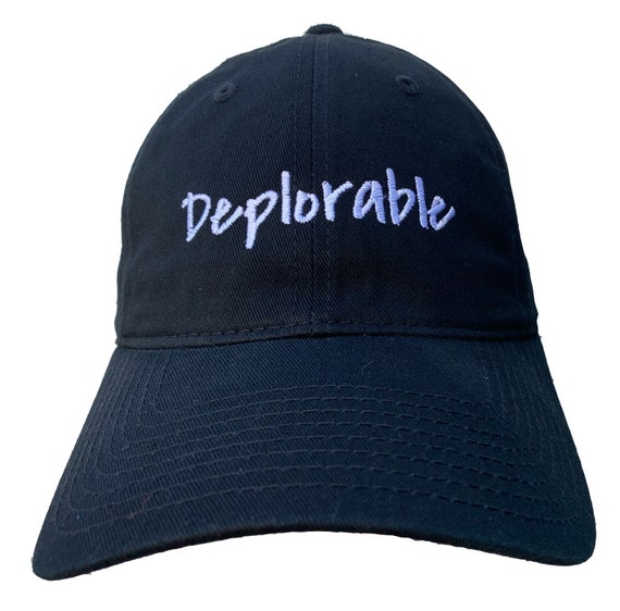 Deplorable (Polo Style Ball Cap - Black with White Stitching)