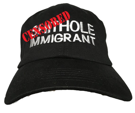 Sh%#Hole Immigrant - Polo Style Ball Cap (Black with White Stitching)