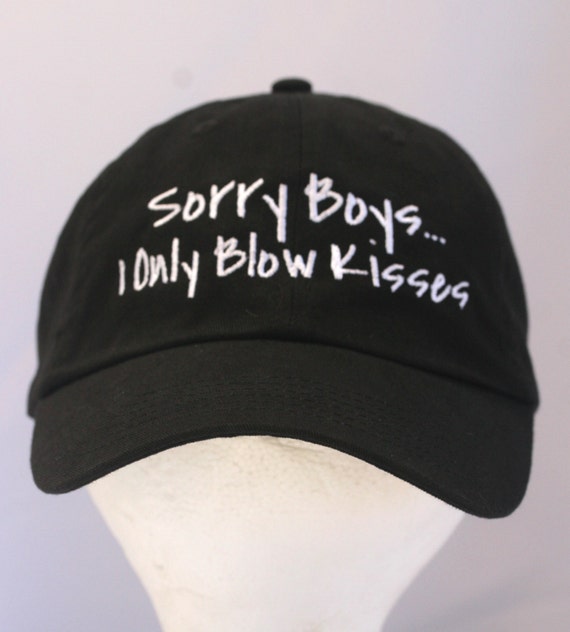 Sorry Boys I Only Blow Kisses (Polo Style Ball Black with White Stitching)