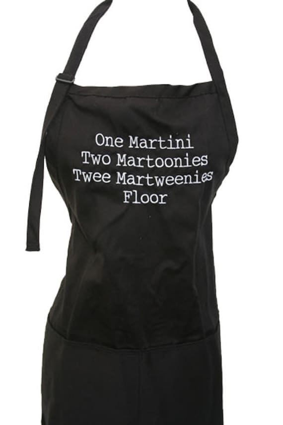 One Martini, Two Martoonies, Twee Martweenies, Floor (Adult Apron)