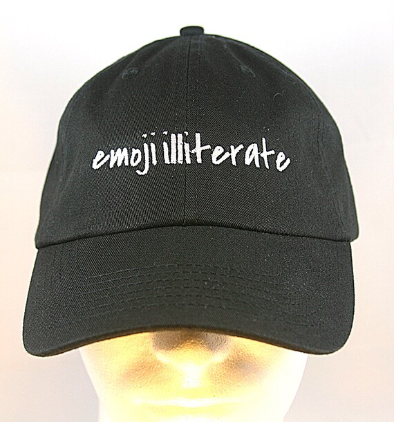 emoji illiterate - Polo Style Ball Cap (Black)