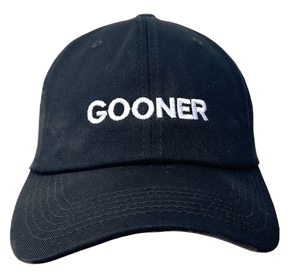 Gooner - Polo Style Ball Cap (Black with White Stitching)