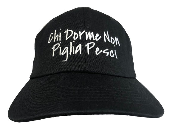 Chi dorme Non Piglia Pesci (Polo Style Ball Black with White Stitching)