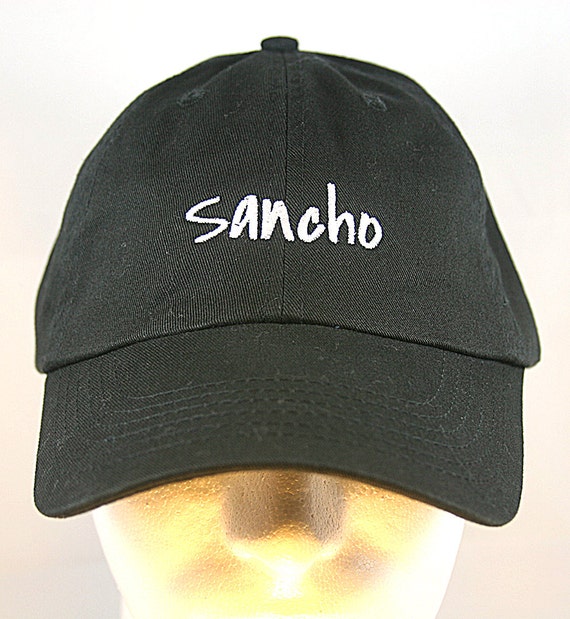 Sancho - Polo Style Ball Cap (Black with White Stitching)