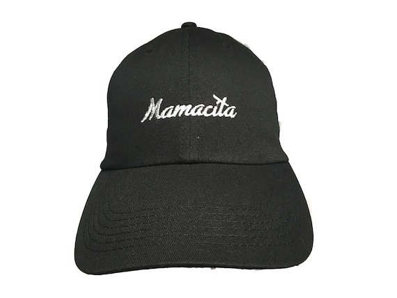 Mamacita - Polo Style Ball Cap (Black with White Stitching)