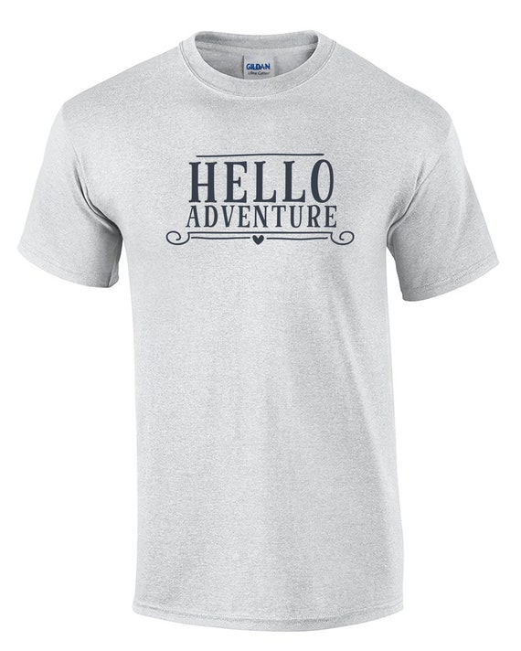 Hello Adventure - Mens T-Shirt (Ash Gray or White)