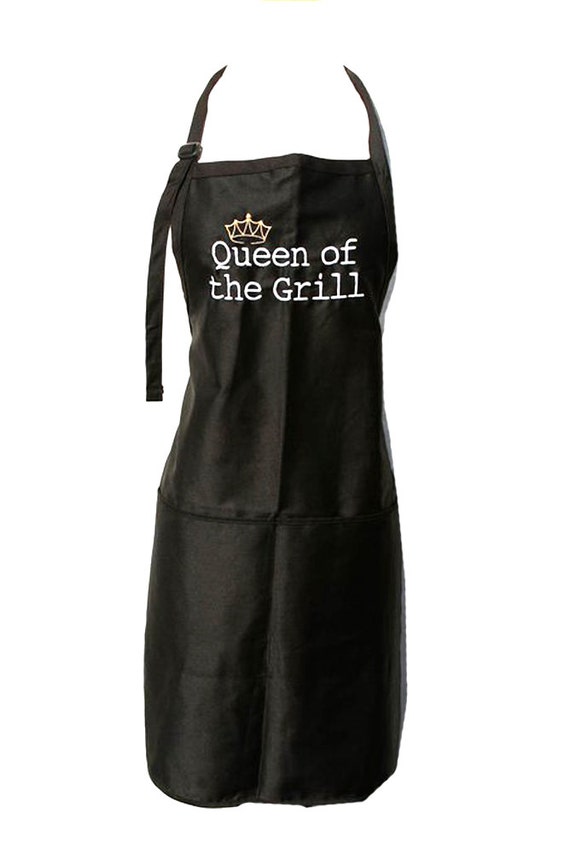 Queen of the Grill with Crown (Adult Apron) Available in Colors too.