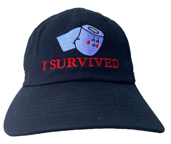 I Survived (Toilet Paper Crisis) - Polo Style Ball Cap (Various Colors with White Stitching)