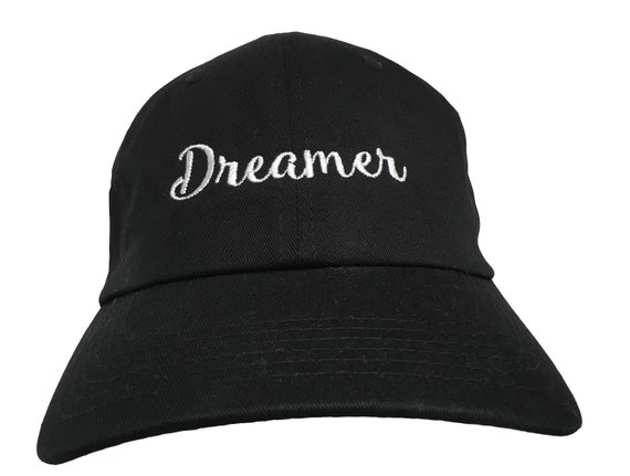 Dreamer (Ball Cap - Black Embroidered with White Stitching)