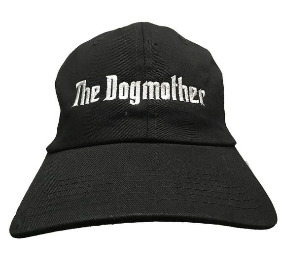 The Dogmother (Polo Style Ball Cap - Black with White Stitching)