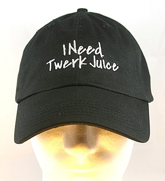I Need Twerk Juice - Polo Style Ball Cap (Black with White Stitching)